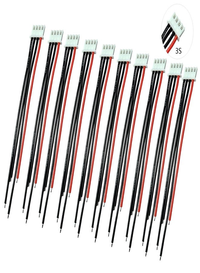LINSYRC 10pcs 3S 4Pins Balance Connector Male Plug Extension Cable JST-XH RC Lipo Connector Adapter with 15CM 22AWG Silicone Cable (3S 4Pins) - Image 2